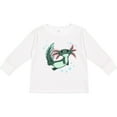 thumbnail image 3 of Inktastic Cute Axolotl Swimming with Bubbles Boys or Girls Long Sleeve Toddler T-Shirt, 3 of 5