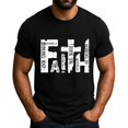 thumbnail image 2 of Men's Crew Neck Short-Sleeve T-Shirt With Bible Verse & Letter Design Casual Daily Wear Comfortable Fabric All-Season Casual Tees,Black,S, 2 of 4