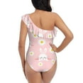 thumbnail image 5 of Xecao Rabbit Sunflower Women's One-Piece Swimsuit, a stylish one-shoulder design Bathing Suits, 5 of 8