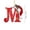 M, variant on LEFXSMR Christmas Initial Ornaments, Red Letter Ornaments with Santa Hat, Letters Christmas Tree Decorations for Christmas Tree Party Supplies