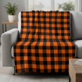 thumbnail image 2 of Black Orange Plaid Blanket Soft Cozy Warm Throw Blanket for Couch, Plush Fuzzy Flannel Fleece Blankets for Sofa, Farmhouse Buffalo Check Gingham Bed Blankets Lightweight Gifts for Women, 50"x60", 2 of 9