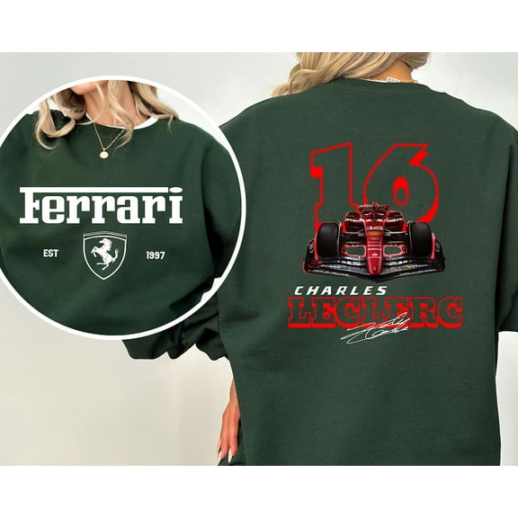 Charles Leclerc Formula One 2 Sided Sweatshirt, F1 Ferrari Shirt