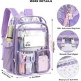 thumbnail image 5 of Ludolm Clear Backpack Heavy Duty Transparent Backpacks Stadium Approved for College Work Sport Travel, 5 of 6
