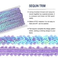 thumbnail image 4 of Unique Bargains 11 Yards 0.8 Inch Elastic Sequins Trim 2 Row Flat Sequin Strip Sequins Fabric Ribbon for Sewing Light Purple, 4 of 5