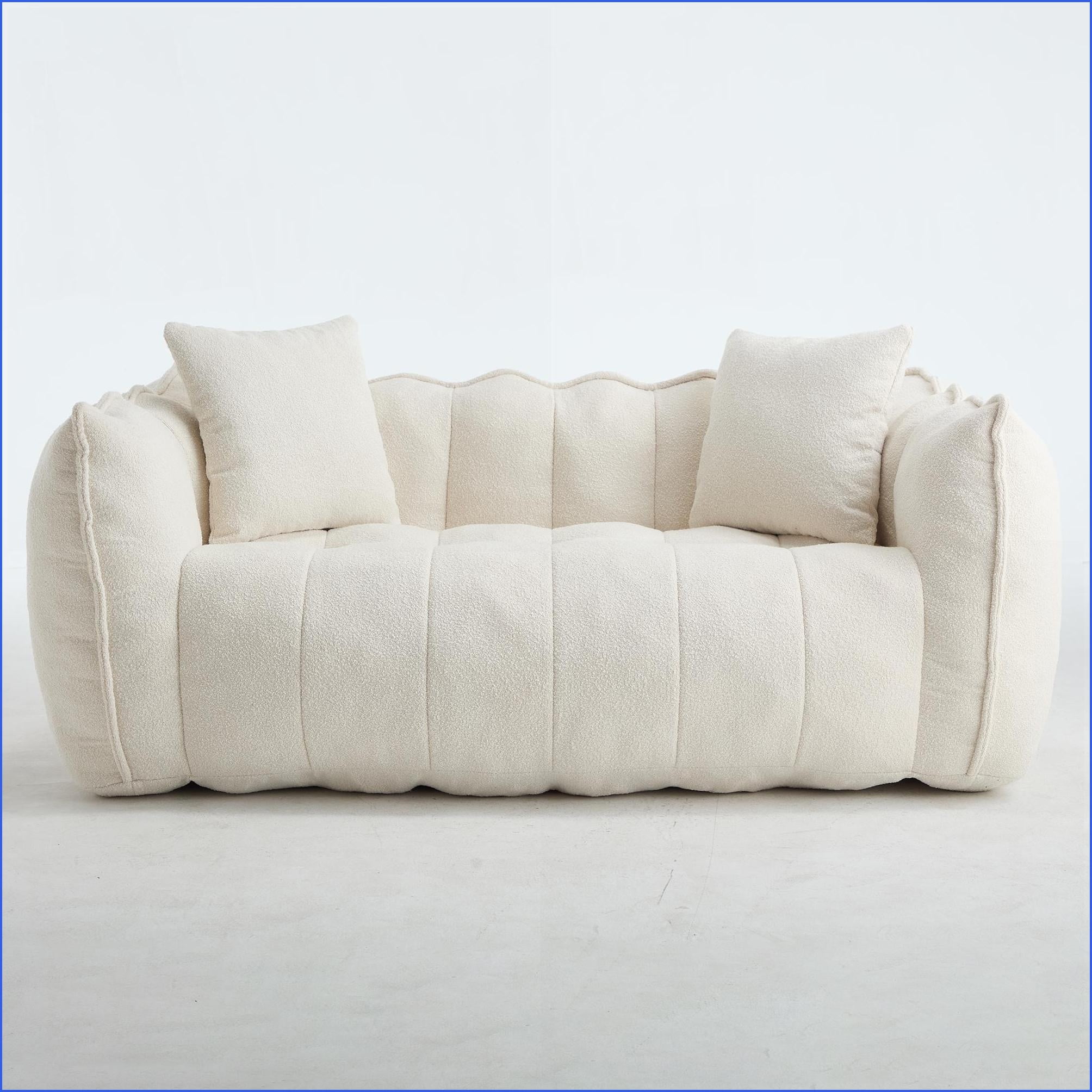 2-Person Chenille Bean Bag Chair: Soft High-Resilience Foam for Adults, Ideal for Gaming/Reading/TV | Chenille | Square