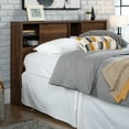 thumbnail image 3 of Sauder Harvey Park Full/Queen Bookcase Headboard with Doors, Grand Walnut Finish, 3 of 14