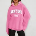 thumbnail image 2 of Ediodpoh Women's Hoodies Oversized Pullover Long Sleeve with Pockets Winter Fall Short Velvet Sweaters for Cozy Wear Hot Pink XL, 2 of 4