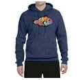 thumbnail image 2 of Wild Bobby, Colorful Neon Nemo Clownfish, Animal Lover, Unisex Graphic Hoodie Sweatshirt, Vintage Heather Navy, 2XL, 2 of 3