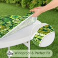 thumbnail image 5 of Stretchable Round Tablecloth with Bohemian Floral Pattern - Elastic Edge Fits 52 to 56 Inch Tables - Colorful Dining Decor, 5 of 7