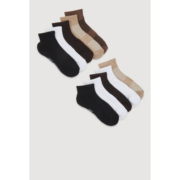 Rainbow Shops Female Adult Marled Performance Quarter Socks 10 Pack Size 4-10 Marled Pattern, 10 Pairs, Shoe Size: 4-10