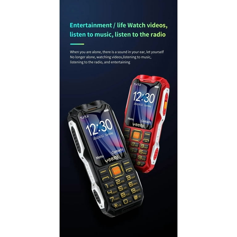 YEEMI Q8 GSM 2G Rugged Phone Big Battery Dual Flashlight 2.4inches