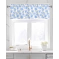 thumbnail image 2 of Blue Spring Floral Kitchen Valances for Windows Farmhouse Linen Window Valance Curtain for Living Room Window Treatment Spring Blooms Botanical Seasonal Valance Rod Pocket Topper Drape, 42 x 12 Inch, 2 of 6