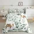 thumbnail image 2 of Erosebridal Kawaii Animal Bedding Queen Size Cute Camel Comforter Set Queen, Cartoon Wildlife Duvet Insert Green Leaf Quilt Set, Spring Plant Bedding Comforters & Sets Bedroom Decor, 2 of 6