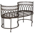 thumbnail image 4 of SAFAVIEH Outdoor Collection Lara Kissing Bench Rustic Brown, 4 of 7