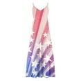 thumbnail image 4 of Wycnly Formal Dresses for Women Fashion Loose High Waist Swing Spaghetti Strap Independence Day Maxi Dresses V-Neck Sleeveless Star Striped Print 2024 Summer Long Dress Red m, 4 of 5