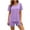 Purple, variant on Naotn 2 Piece Lounge Sets for Women Summer Matching Short Pjs Sets Crewneck Short Sleeve Tops & Elastic Waist Shorts