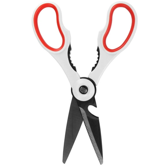 BambooMN Premium 4-in1 Kitchen Shears - White & Red - 1 Pair