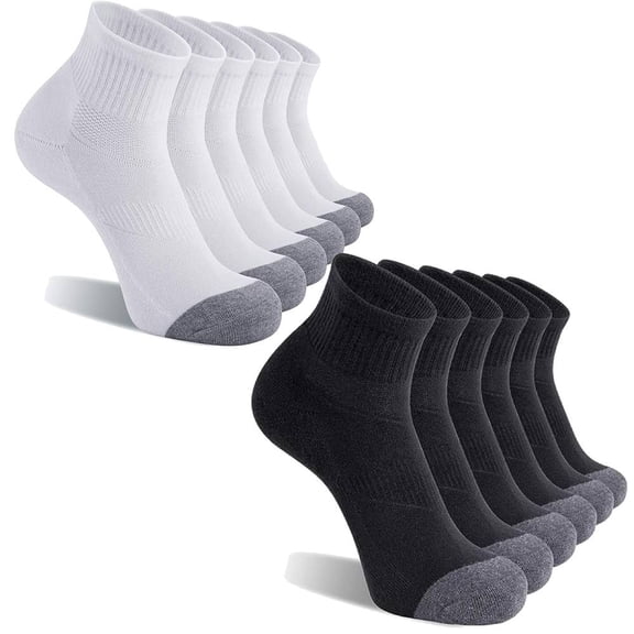 Men's Athletic Ankle Socks 12 Pairs Thick Cushion Running Socks for Men&Women Cotton Socks 9-12