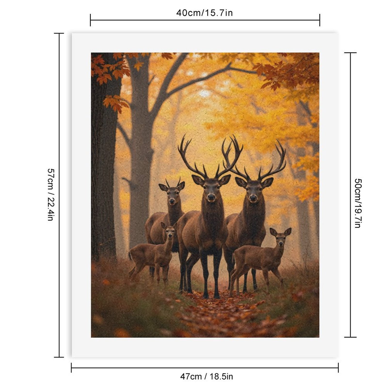Paint by Numbers Kit for Adults, Autumn Forest Deer Family Scene Paint by Numbers, Easy Paint by Numbers Kit for Adults Beginner, DIY Adult Paint by Number Kits on Canvas, Home Decor 12x16in
