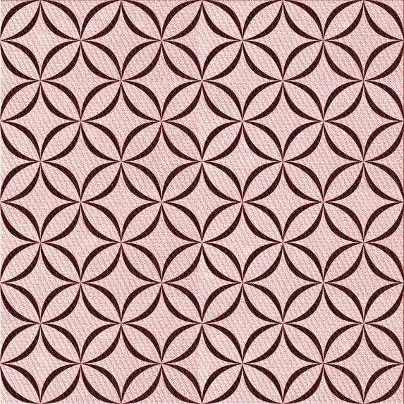 Ahgly Company Indoor Square Patterned Light Rose Pink Area Rugs, 6' Square