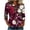 #0031-Wine, variant on Womens Graphic Tees Crew Neck 3/4 Length Sleeve Vertical Geometric Tribal Print Tops for Women Relaxed Fit Minimalist Lightweight Womens Tees