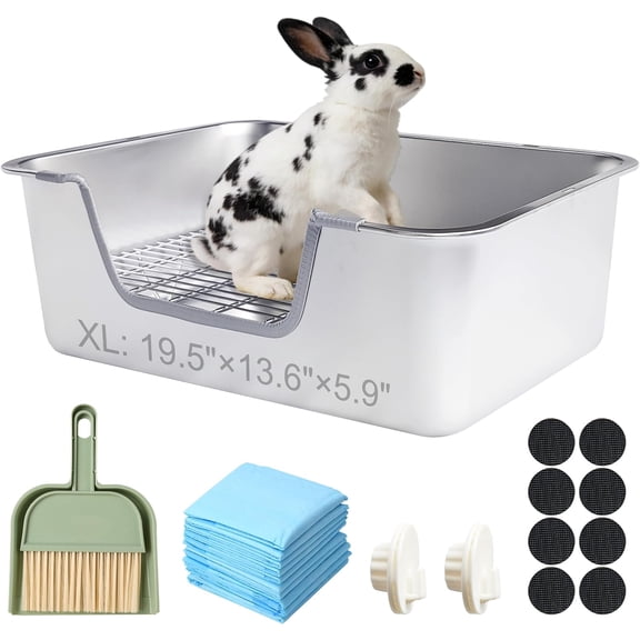 Stainless Steel Rabbit Sifting Litter Box (XL)