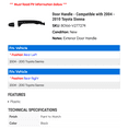 thumbnail image 2 of Door Handle - Compatible with 2004 - 2010 Toyota Sienna 2005 2006 2007 2008 2009, 2 of 2