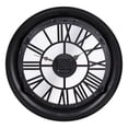 thumbnail image 3 of Kiera Grace Round Wendel Mid-Century Plastic 18" x 18" Wall Clock in Black, 3 of 5