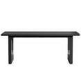thumbnail image 2 of 71" Modern Black Dining Table for 6-8 People, Large Rectangular Kitchen Table with Wood Pedestal Base, Contemporary Long Dinner Table for Dining Room, Living Room, Office or Restaurant, 2 of 8