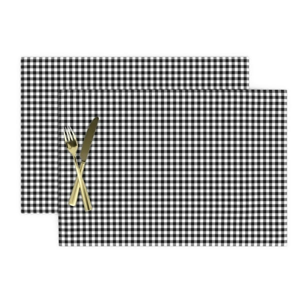 Cloth Placemats Plaid Gingham Black And White Rustic Farmhouse Set of 2