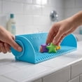 thumbnail image 4 of 40.6 Inch Silicone Bathtub Splash Guard Play Shelf, Toy Tray & Caddy Holder with Suction Cups, Keeps Bathroom Dry During Bathing (Black), 4 of 5