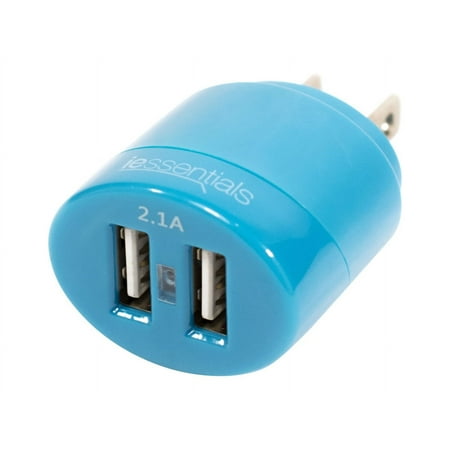 IESSENTIALS IE-ACP2U-BL 2.1-Amp Dual-USB Home Charger (Blue)