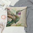 thumbnail image 2 of PRATYUS Throw Pillow Covers Home Decor Pillow Cases Decorative Cushion Couch Sofa Pillowcases Watercolor Humming Bird Paradise Colorful 22x22in, 2 of 5