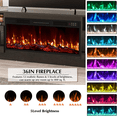 thumbnail image 4 of BOSSIN Fireplace TV Stand with 36 inch Fireplace Up to 80" TVs,LED Light Entertainment Center and Storage, 70" Modern Wood Media TV Console with Highlight Cabinet for Living Room, 4 of 8