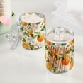 thumbnail image 2 of Yayeee 4 Pack Qtip Holder Bathroom Cotton Swab Canister with Lid Clear Dispenser Set, Floral Watercolor Oranges, 2 of 6
