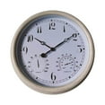 thumbnail image 1 of DOLITY 15 inch Wall Clock with Hygrometer Temperature Non Ticking Wall Decor for Garden, 1 of 8