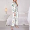 thumbnail image 3 of Salouo Cute Tennis Rackets Pattern Women's Pajamas Set Long Sleeve Button Down Sleepwear Soft Pj Lounge Sets for women 2 Piece Pjs Set with Long Pants-Medium, 3 of 7
