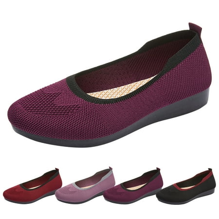 

Aayomet Business Casual Shoes for Women Heels Fashion Spring And Summer Women Casual Shoes Flat Bottom Light Slip On Mesh Red 6.5