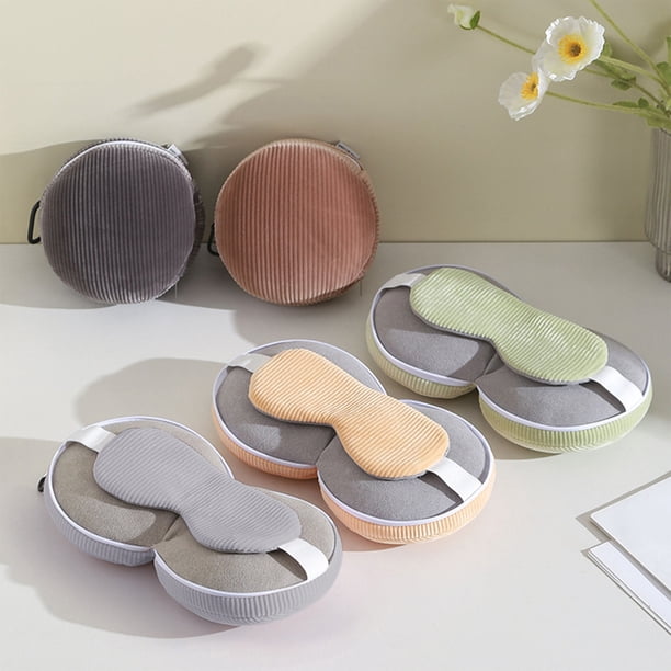 Almohada de cuello en forma de U con memoria 2 en 1 y máscara integrada para los ojos | Soporte cervical ergonómico | Cojín portátil para siestas de viaje | Para avión, coche, hogar, oficina