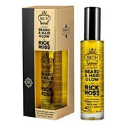 RICH by Rick Ross Luxury Beard & Hair Glow For Men with Argan & Almond oil - Nourishing Coarse Beard & Gives Shine, Softens Frizzy Hair & Soothes Razor Burn