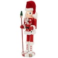 thumbnail image 4 of Northlight 13.75" Red and White Peppermint Twist Mrs. Claus Wooden Christmas Nutcracker, 4 of 5