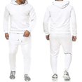 thumbnail image 1 of Conjunto de 2 unid/set de chándal deportivo informal para hombre, conjunto de sudadera con capucha y pantalones deportivos informales, 1 of 4