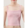 thumbnail image 4 of JanJean Kids Girls Sports Bras Cami Crop Tops Spaghetti Straps Ribbed Knit Vest Workout Undershirts Athletic Tank Top Shirts Pink XL/大码, 4 of 5