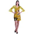 thumbnail image 2 of Moomaya Womens Imprimé Courte Robe Cloche Manches Robes de Décalage pour les Femmes Occasionnels Vêtements d'Été, 2 of 6