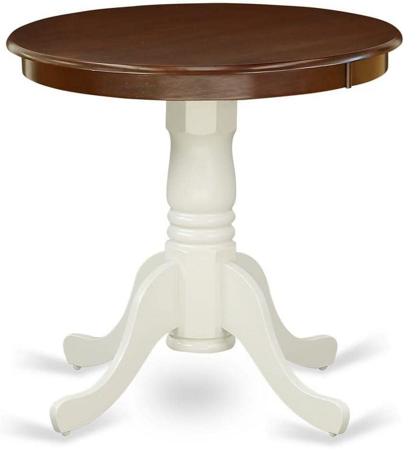 East West Furniture 5-Piece Antique Kitchen Table Set - 36" Round Cappuccino Finish With 4 Chairs