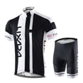 thumbnail image 1 of Men Breathable Quick Dry Comfortable Short Sleeve Jersey + Padded Shorts Cycling Clothing Set Riding Sportswear, 1 of 8