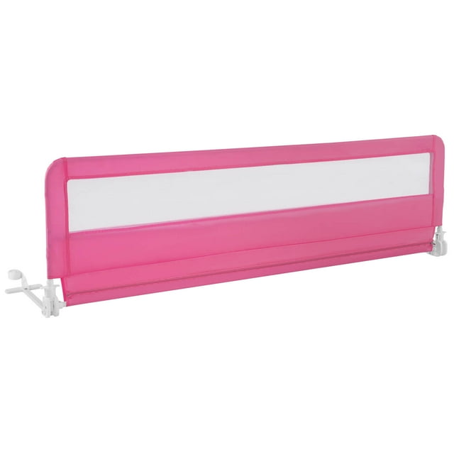 Babyjoy 71" Bed Rail Guard for Toddlers with Removable & Washable Cover & Safety Strap Pink