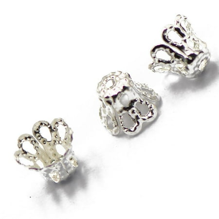 50 Plated Bead Caps Beads Jewelry Findings Embellishments