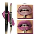 thumbnail image 2 of Lipstick Pencil, Double-Ended Lip Pencil, Long-Lasting Matte Lip Color Pencil, Thin Tube Design, Easy To Apply, Suitable for Office Dating Party Makeup, Lightweight Velvet Finish, 2 of 5