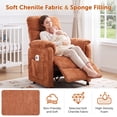 thumbnail image 4 of Dolonm Electric Power Recliner Chair with Side Pocket & Remote, Modern Chenille Nursery Recliner Chair for Living Room, Orange, 4 of 9